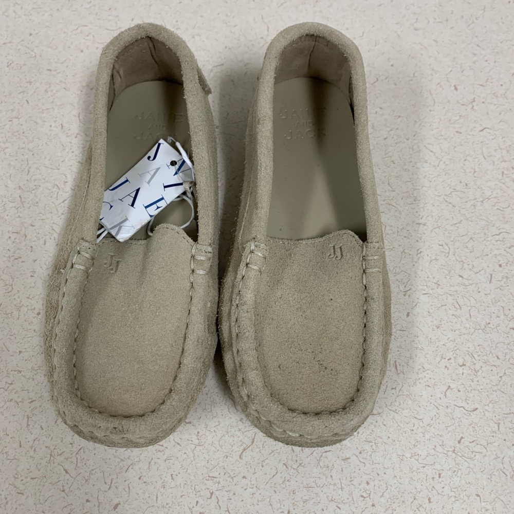 Janie and Jack beige suede loafers size 11